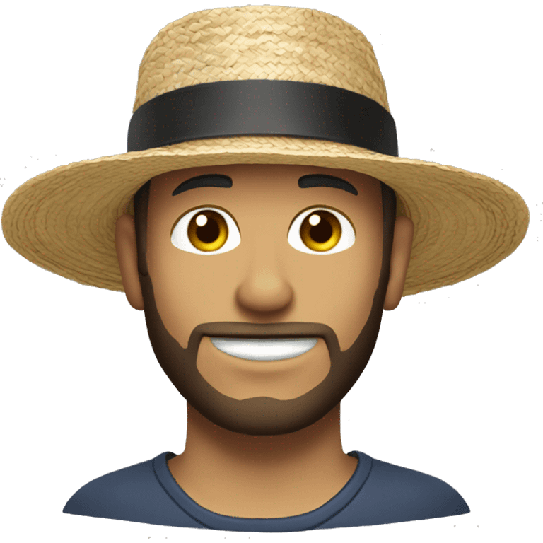 white skin amish man straw hat no mustache emoji