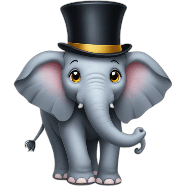 elephant with a top hat emoji