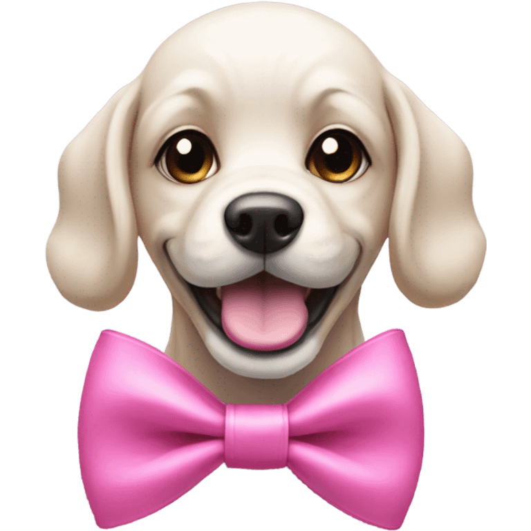 Winner dog with pink bow emoji