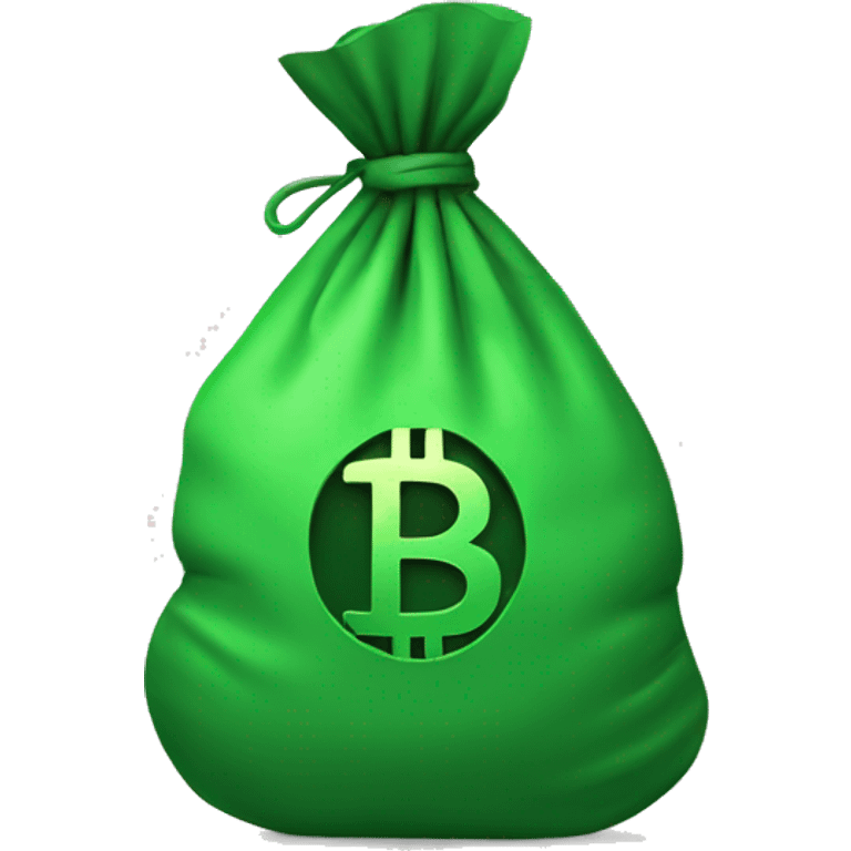 Money bag with green bitcoin cash sign emoji