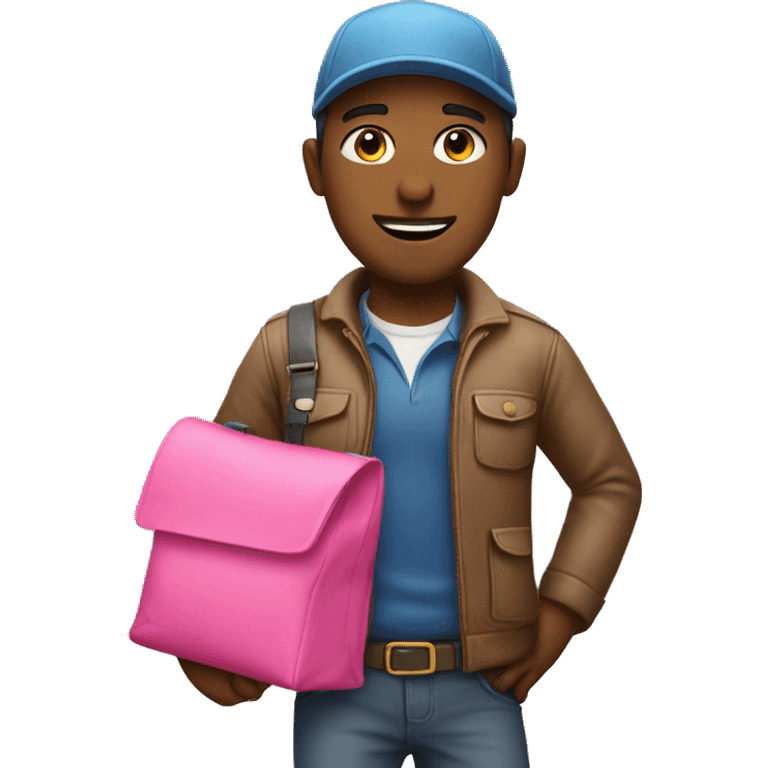 courier with pink bag emoji