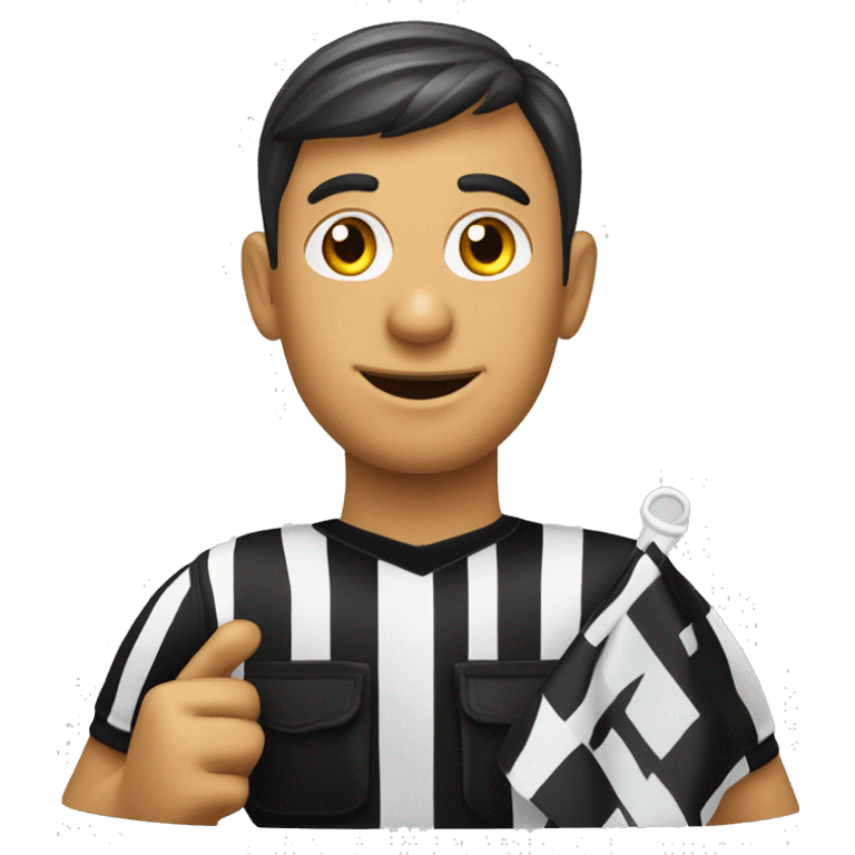 Assistant referee with flag of offside in his hand emoji