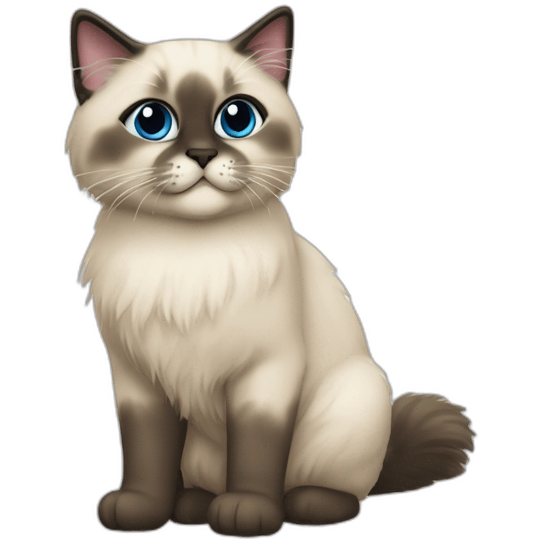 A old ragdoll cat seal point emoji