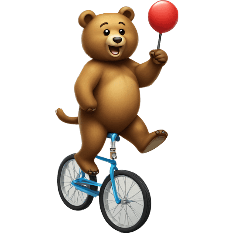 Bear on unicycle emoji