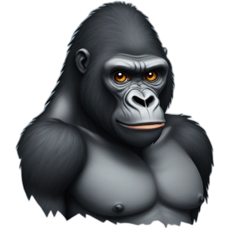 gorilla looking weird emoji