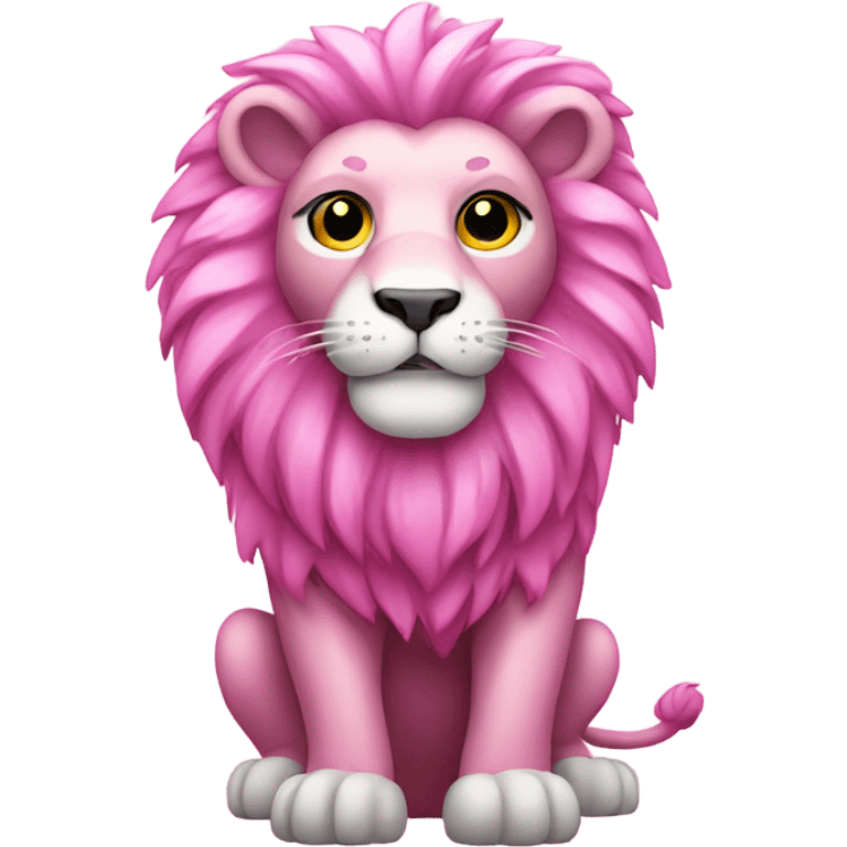 Pink sparkly lion standing  emoji