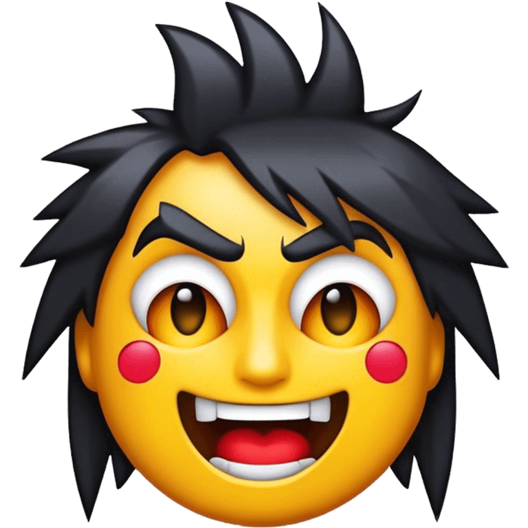 Cinematic Realistic Rock 'n' Roll Pop Culture Emoji, depicted with a dynamic portrayal of the rebellious spirit of rock music rendered with bold textures and vibrant, edgy lighting. emoji