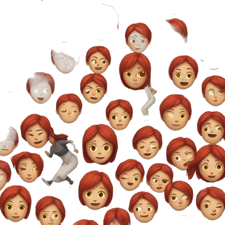 Asian girl with red hair emoji