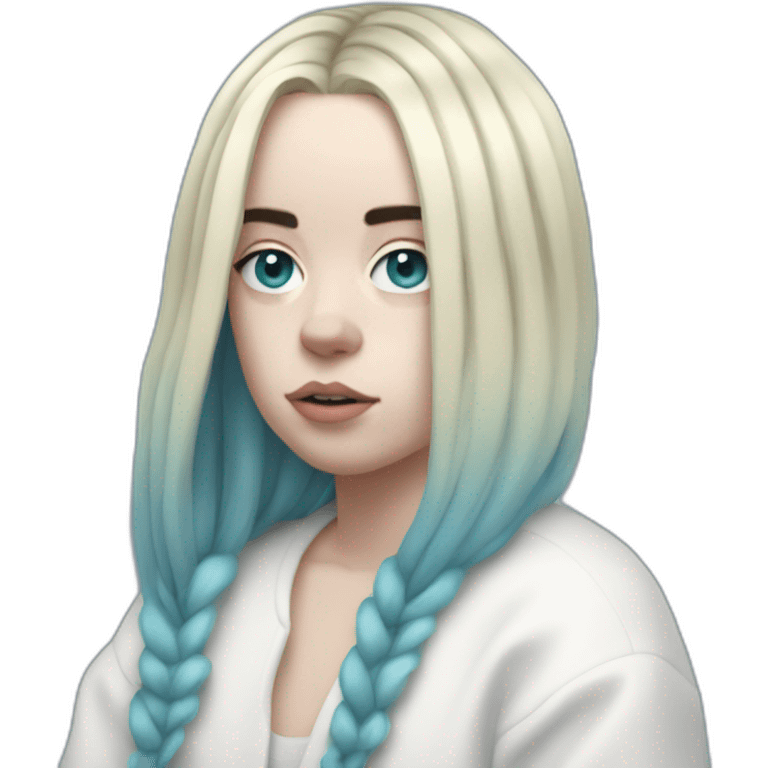 Billie eilish chanteuse cheveux bleu emoji