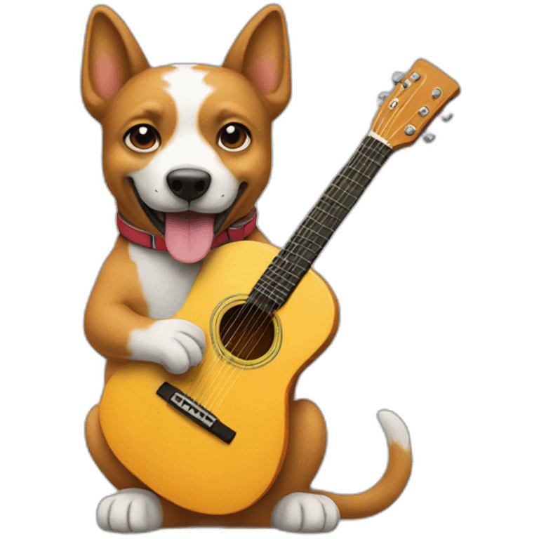 dog playing a guitar emoji