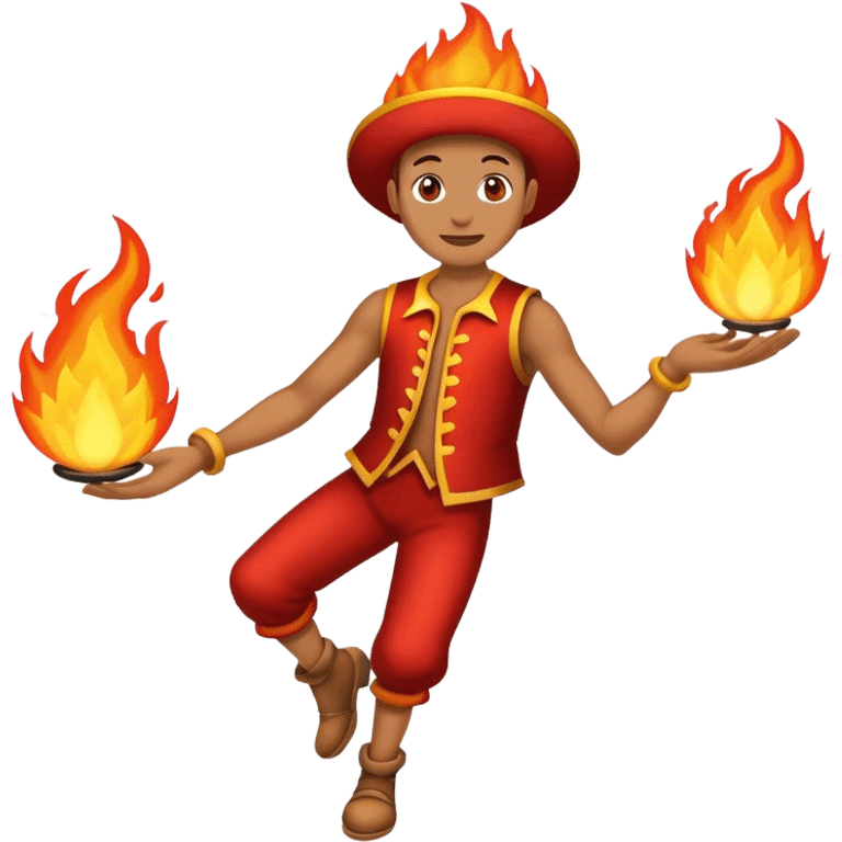 As a fire juggler emoji