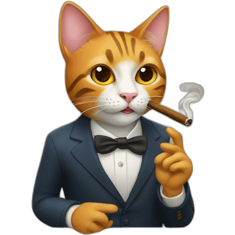 cat smoking cigar emoji