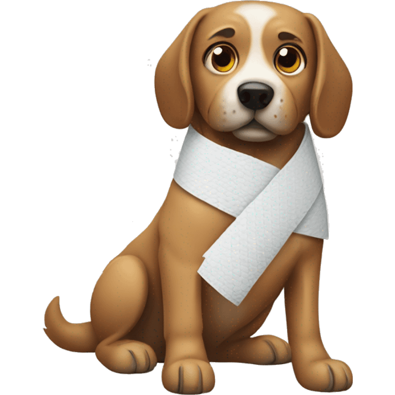 Dog wrapped bandages emoji