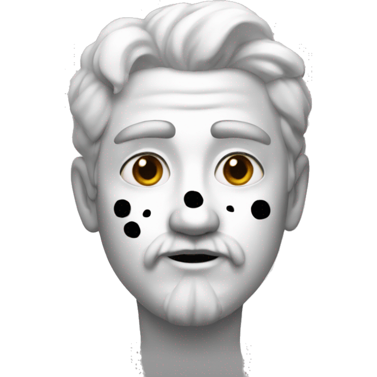 White god with black nose grey spots emoji