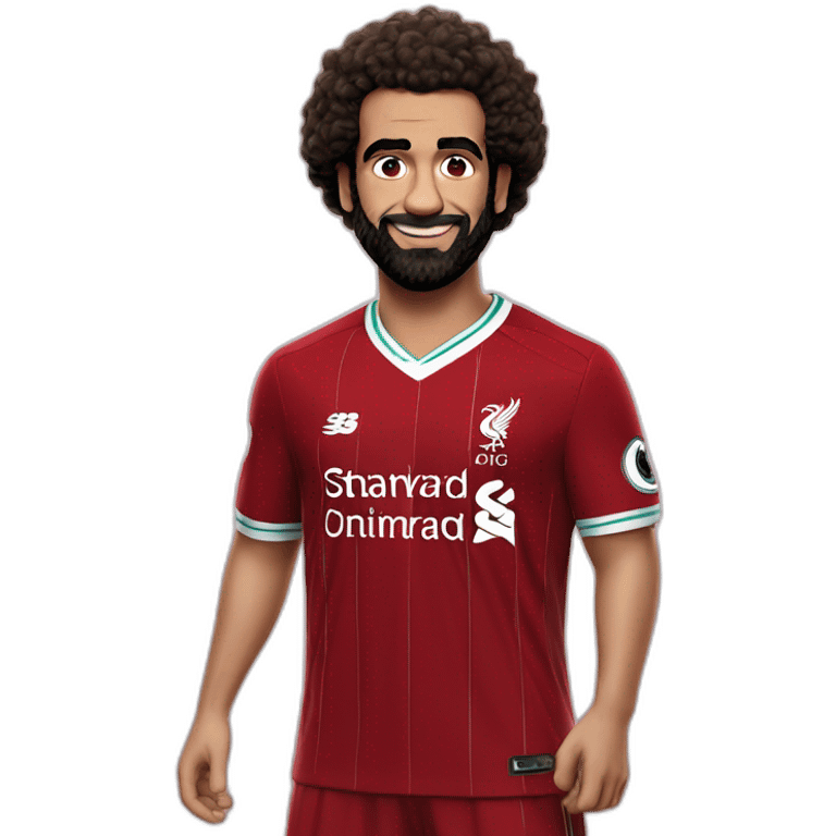 Mo salah with Liverpool logo on jersey emoji