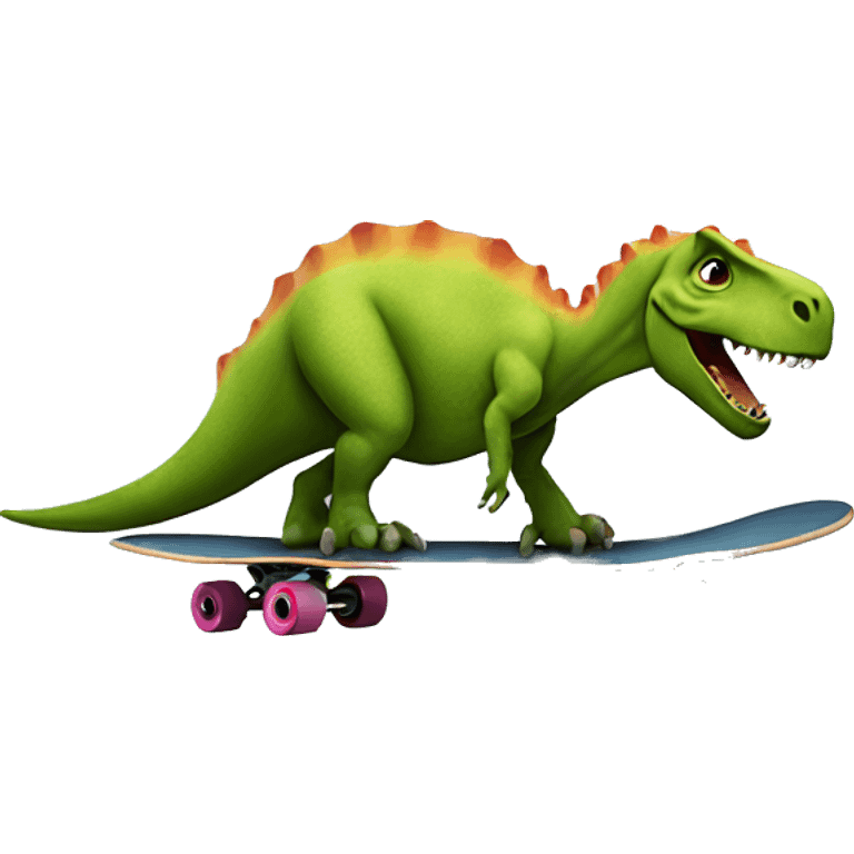 Dinosaur on a skateboard  emoji