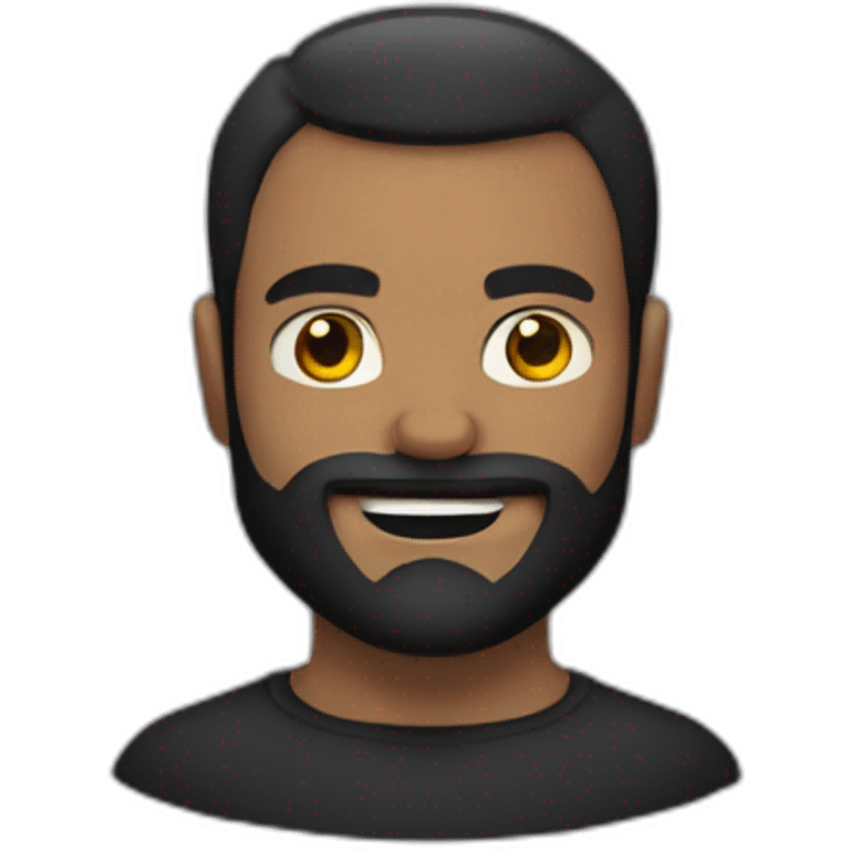 Homme chauve musclé avec une barbe noir emoji