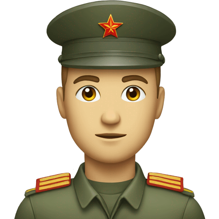 ussr soldier serious with military takes emoji