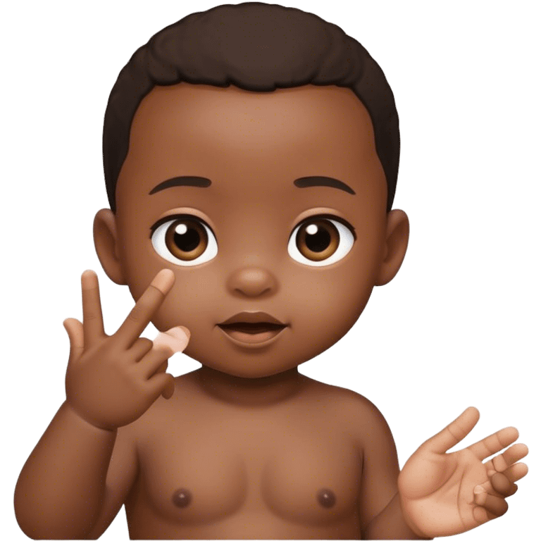 Black baby with Chinese middle finger  emoji