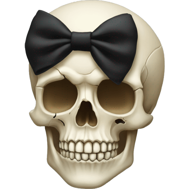 skull with a black bow on it emoji