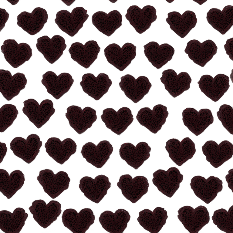 burgundy lace heart with black lace emoji