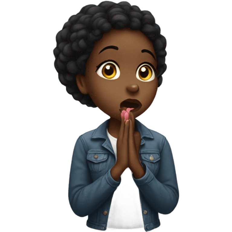 black girl blowing kisses emoji