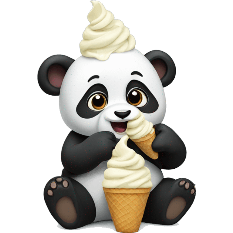 Panda eating ice cream emoji