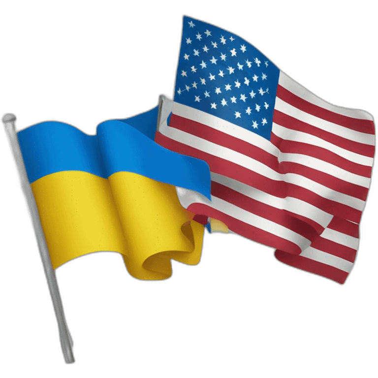 Ukraine and USA flags emoji