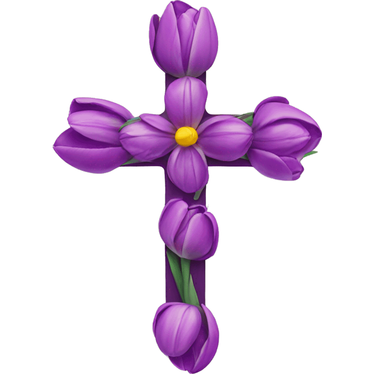 cross with tulips  emoji