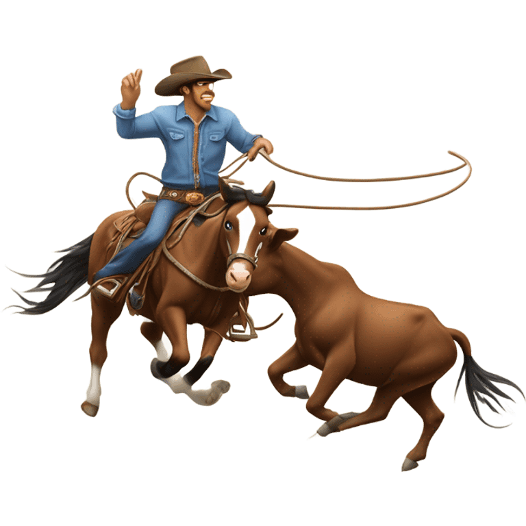 Team roping rodeo event  emoji