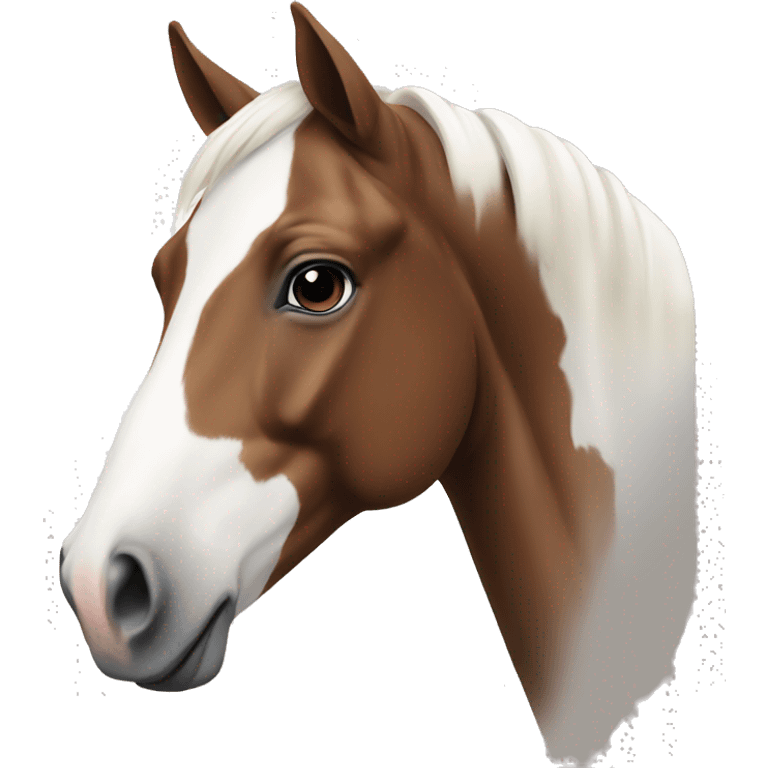 Brown and white paint horse emoji