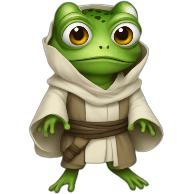 A frog jedi emoji