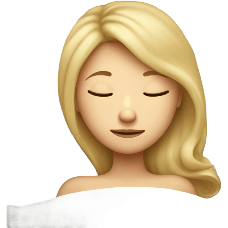 Blonde girl sleeping emoji