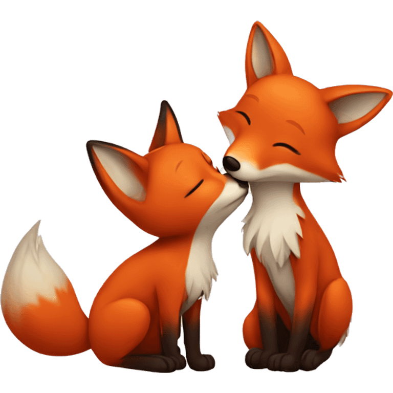 fox kissing emoji