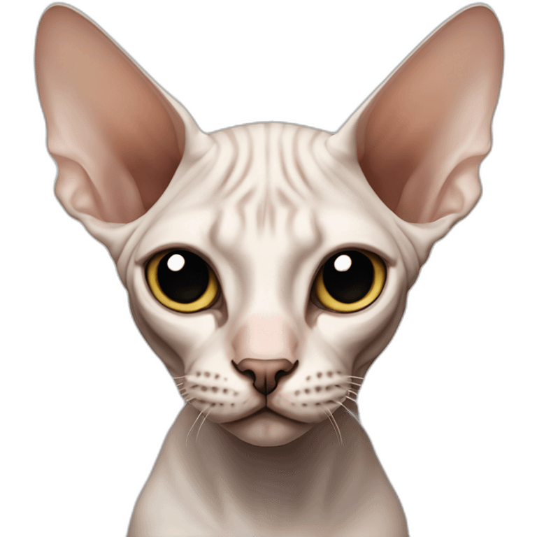 sphynx cat with circular black spot between his eyes emoji