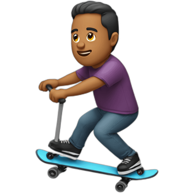 Hombre obeso en patinete emoji