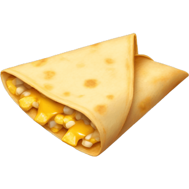 Folded tortilla with cheese and corn inside slightly visible from the edge  emoji