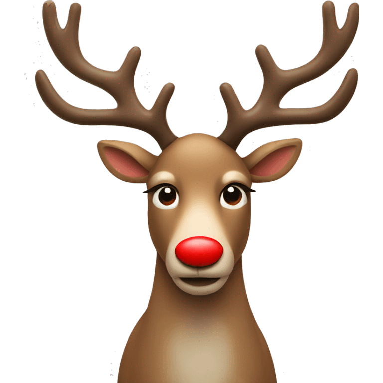 reindeer with a red nose emoji