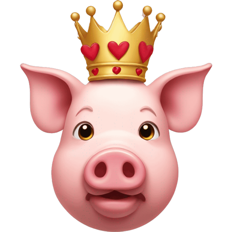 Pig with crown and a lot of hearts emoji