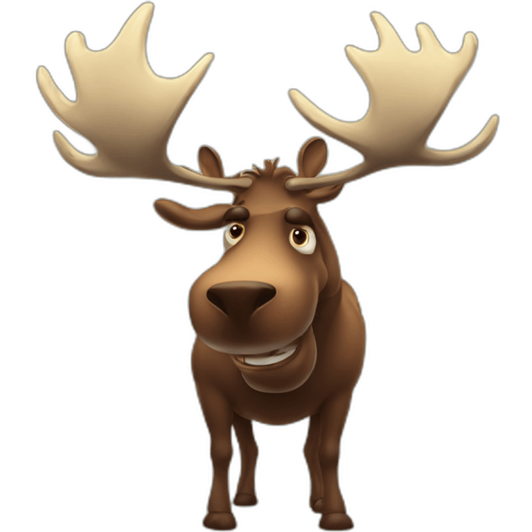 mean looking moose emoji