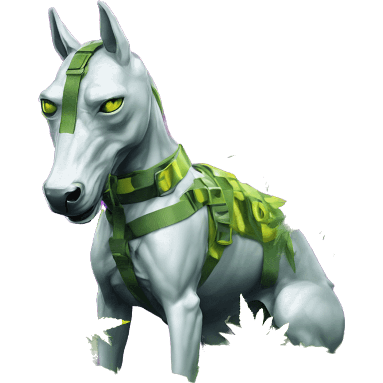 420 .Zombie_ Vaporwave black holographic oilslick zombie unicorn dog smoking yellow caution tape hemp leaves Pegasus hemp plants emoji