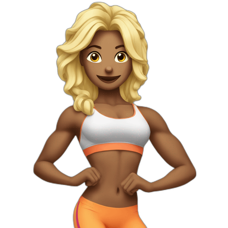 Gigached posing for fitness competition emoji