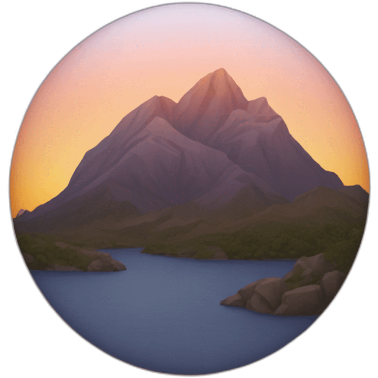 Montagne au coucher de soleil emoji