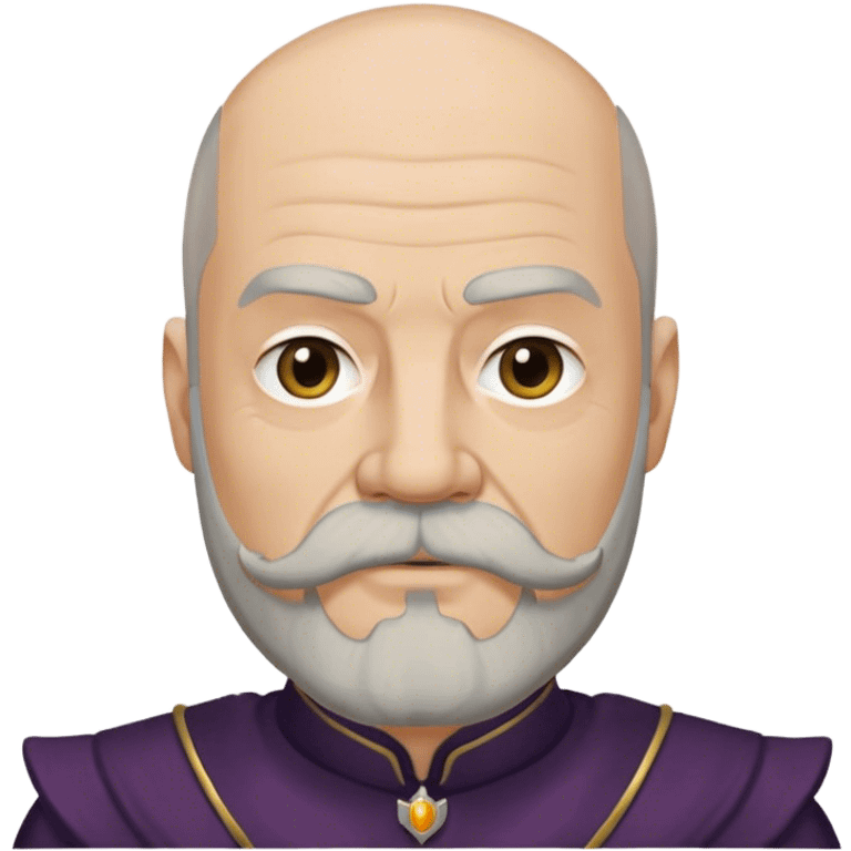 Mace Tyrell from game of thrones, have mustache and gray beard, half bald emoji