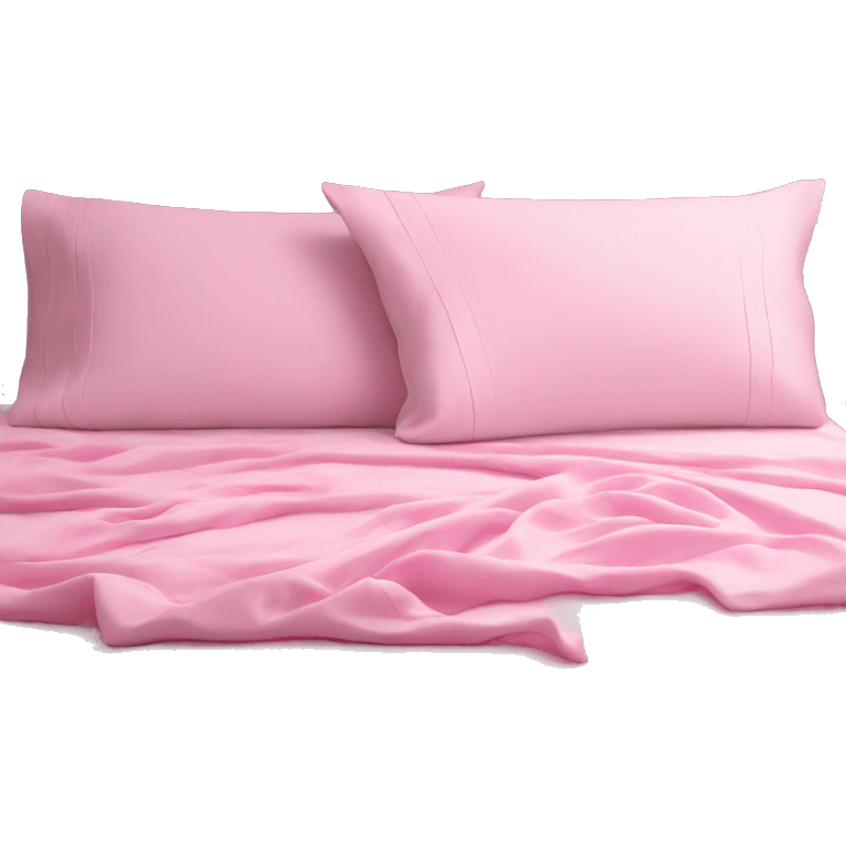 Pink bedsheets on white bed emoji