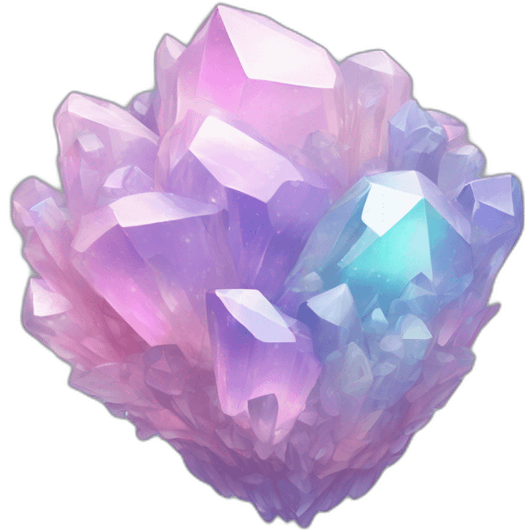 Pastel iridescent crystal cluster emoji