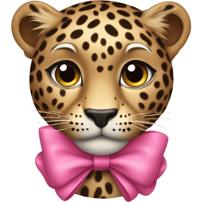 Leopard with pink bow emoji