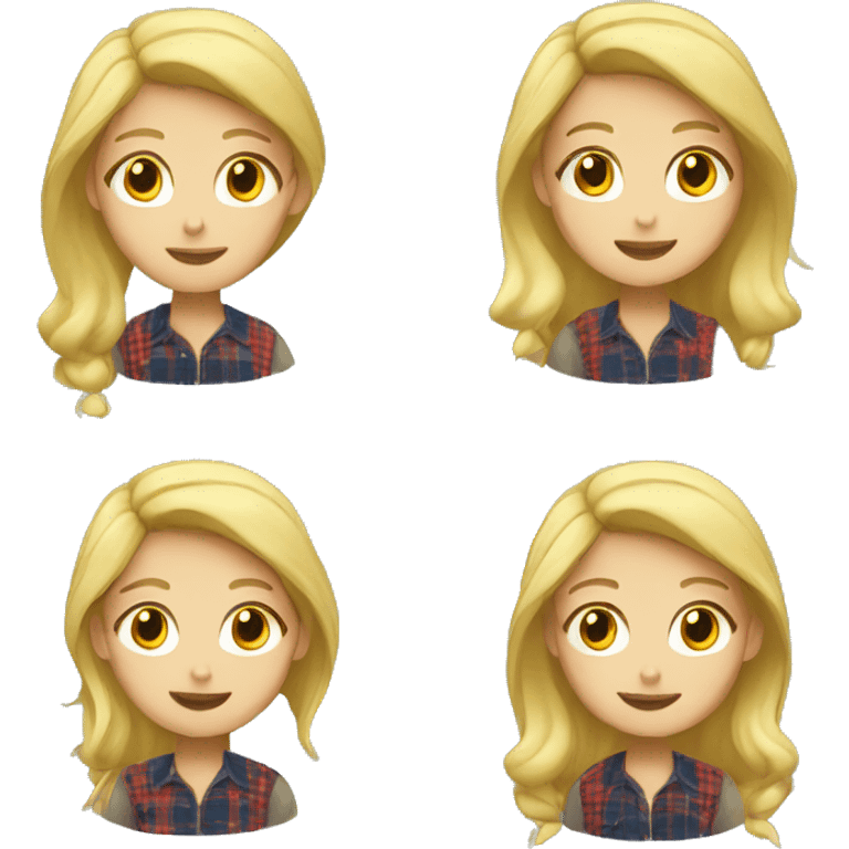 Blond girl lumberjack emoji