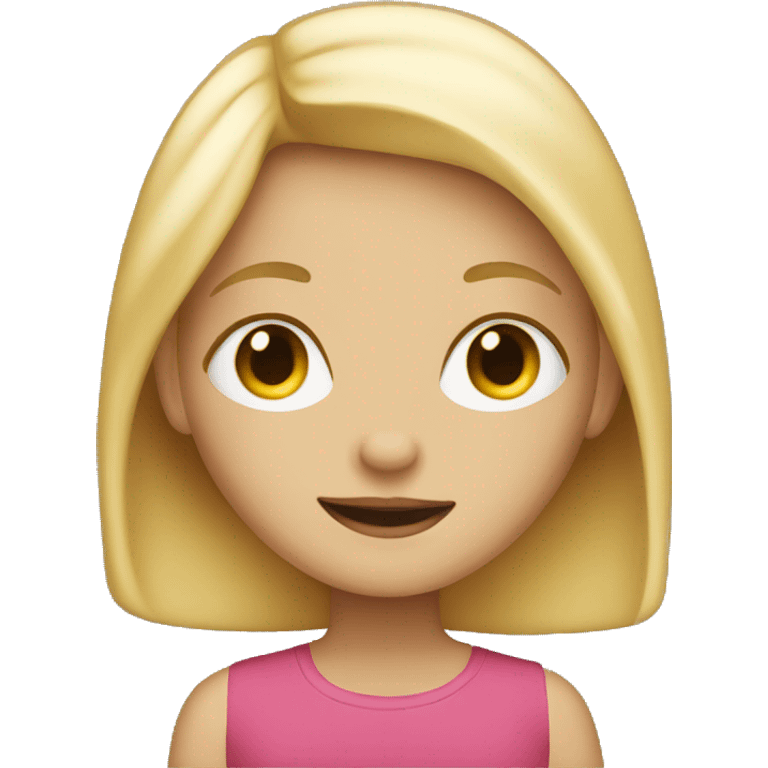 Blonde girl reading emoji