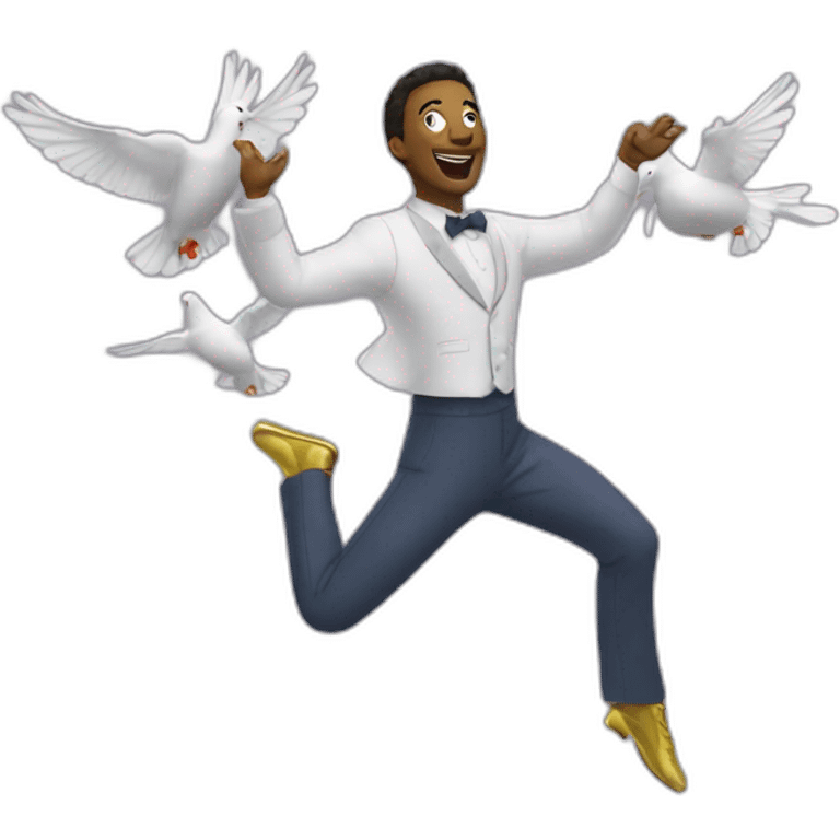 Victor qui danse avec les pigeons emoji